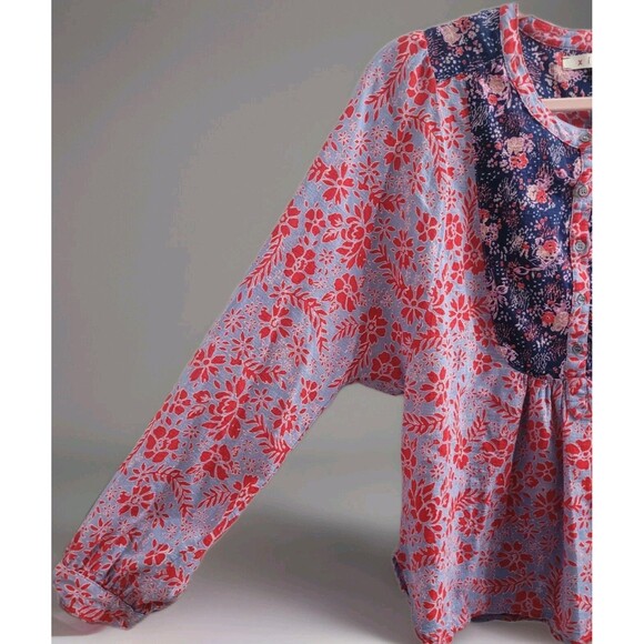 Xirena Cara Top In Tahiti Size Small Lightweight Floral Career Office Preppy - Picture 4 of 9